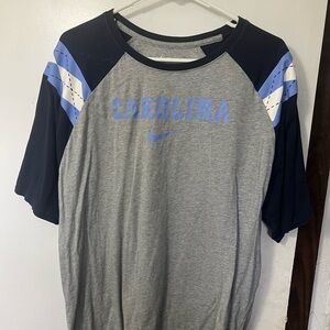 Nike Carolina Men's Gray and Blue Shirt
